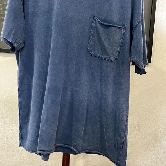Abercrombie & Fitch - Soft Essentials Long Line T-shirt Raw Hem Medium - Indigo - Picture 5 of 7